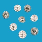 Virágos strasszos gomb esküvői és alkalmi ruhákhoz 12 mm - SILVER